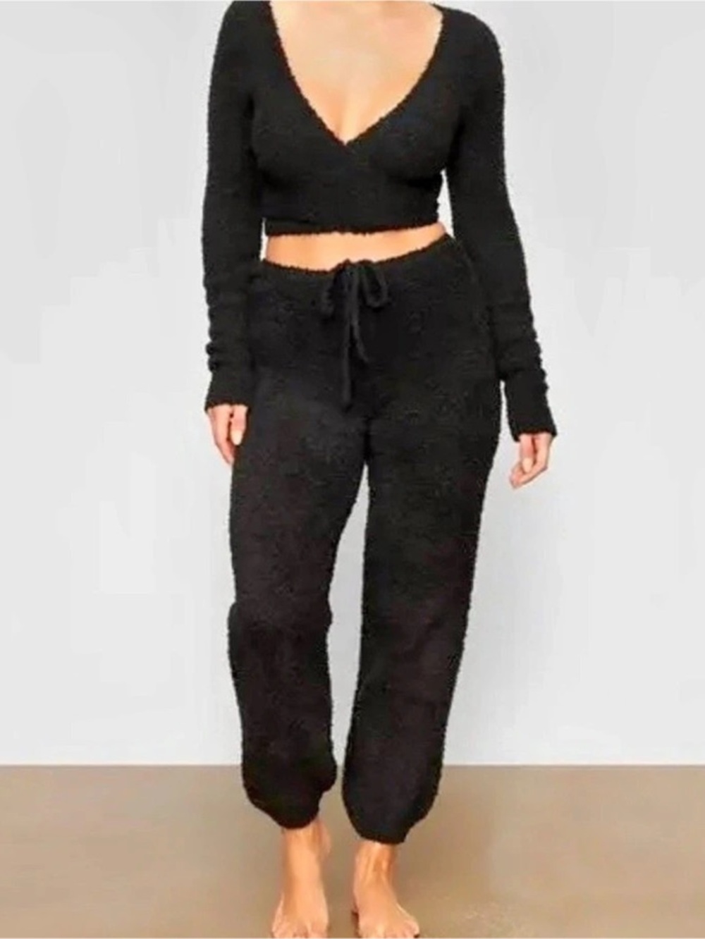 SKIMS Cozy Knit Pant Black Jogger Pants